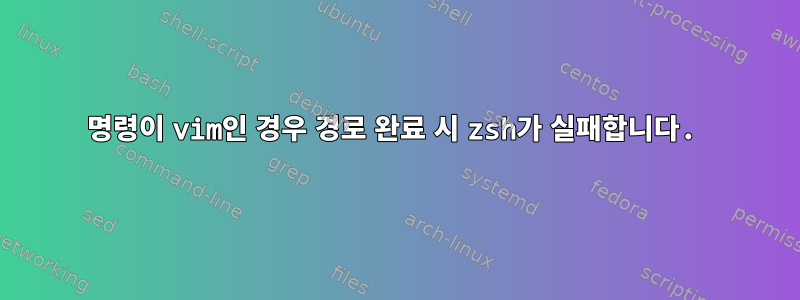 명령이 vim인 경우 경로 완료 시 zsh가 실패합니다.