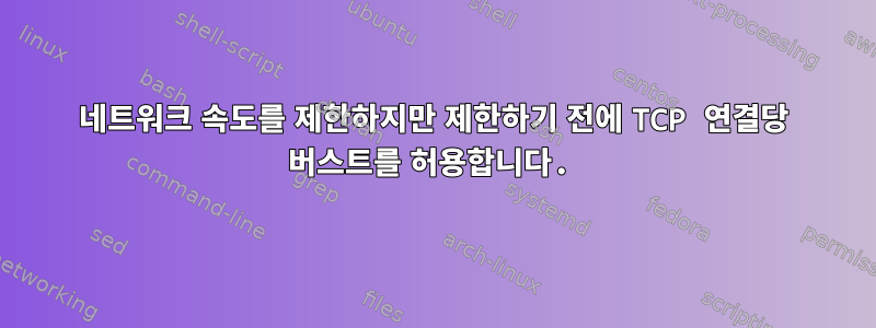 네트워크 속도를 제한하지만 제한하기 전에 TCP 연결당 버스트를 허용합니다.