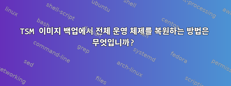 TSM 이미지 백업에서 전체 운영 체제를 복원하는 방법은 무엇입니까?