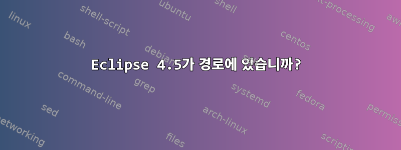 Eclipse 4.5가 경로에 있습니까?