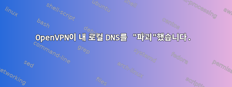 OpenVPN이 내 로컬 DNS를 "파괴"했습니다.