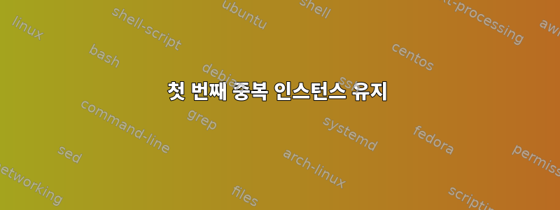 첫 번째 중복 인스턴스 유지