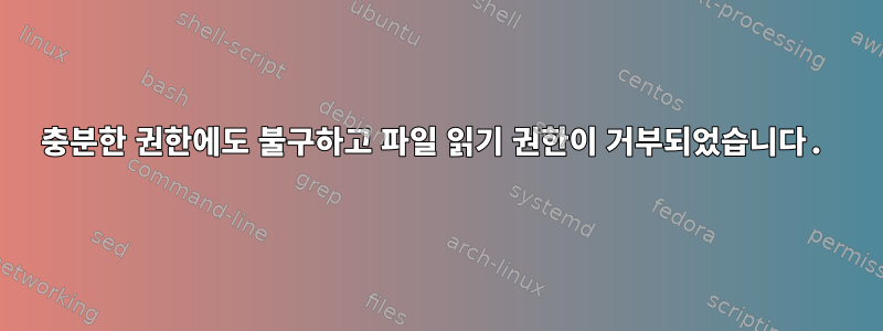 충분한 권한에도 불구하고 파일 읽기 권한이 거부되었습니다.