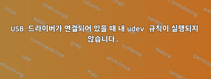 USB 드라이버가 연결되어 있을 때 내 udev 규칙이 실행되지 않습니다.