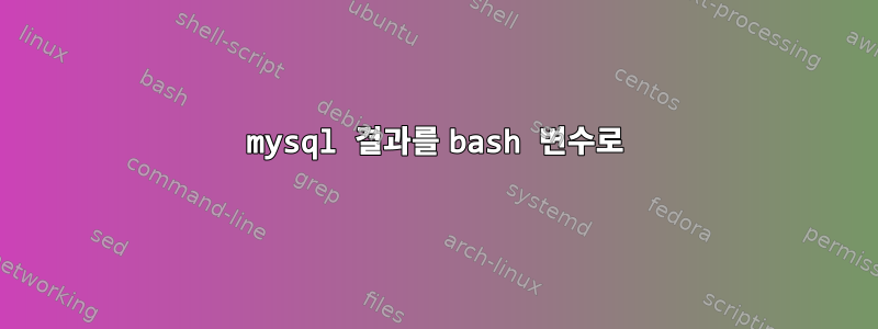 mysql 결과를 bash 변수로