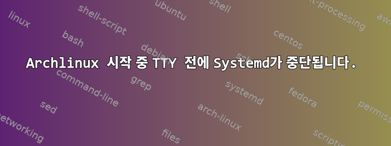 Archlinux 시작 중 TTY 전에 Systemd가 중단됩니다.