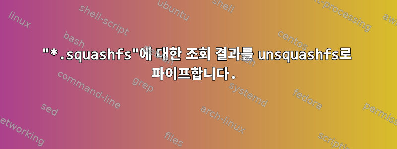 "*.squashfs"에 대한 조회 결과를 unsquashfs로 파이프합니다.