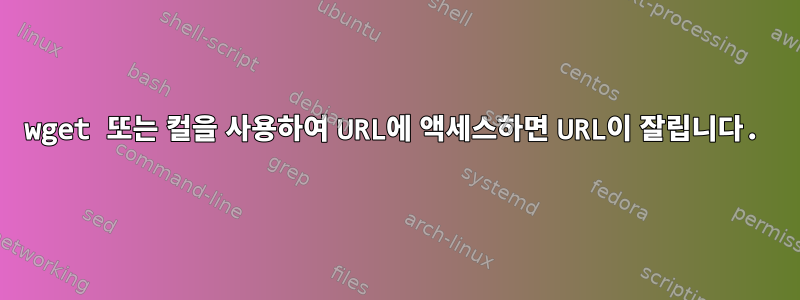 wget 또는 컬을 사용하여 URL에 액세스하면 URL이 잘립니다.