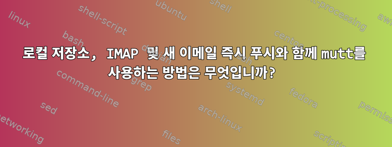 로컬 저장소, IMAP 및 새 이메일 즉시 푸시와 함께 mutt를 사용하는 방법은 무엇입니까?