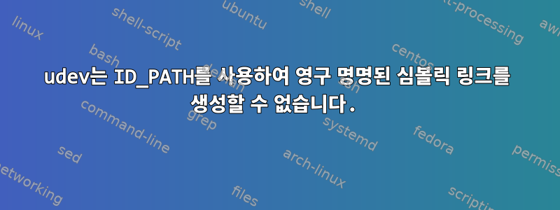 udev는 ID_PATH를 사용하여 영구 명명된 심볼릭 링크를 생성할 수 없습니다.