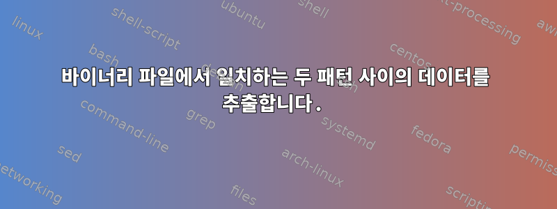 바이너리 파일에서 일치하는 두 패턴 사이의 데이터를 추출합니다.