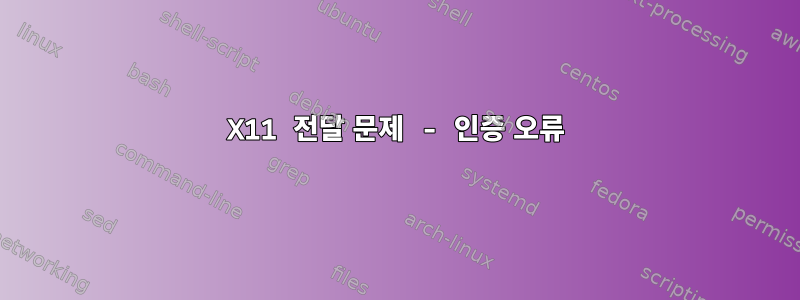 X11 전달 문제 - 인증 오류