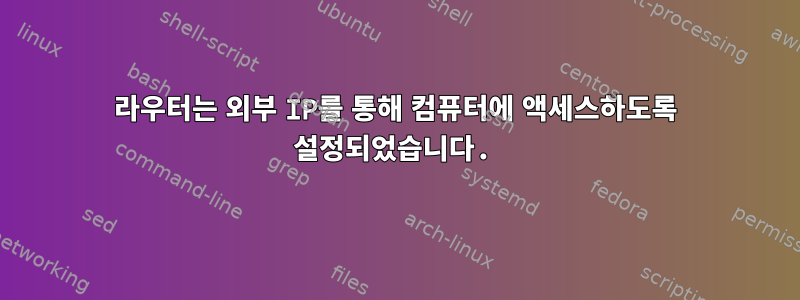 라우터는 외부 IP를 통해 컴퓨터에 액세스하도록 설정되었습니다.