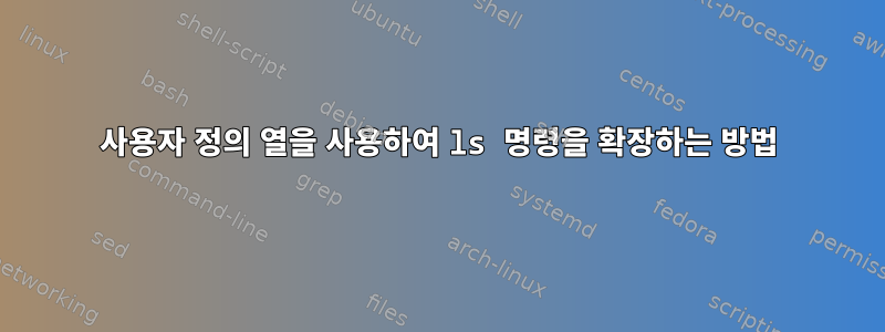 사용자 정의 열을 사용하여 ls 명령을 확장하는 방법