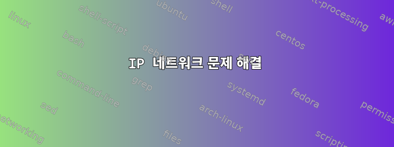 IP 네트워크 문제 해결