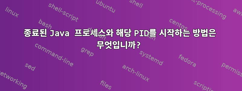 종료된 Java 프로세스와 해당 PID를 시작하는 방법은 무엇입니까?