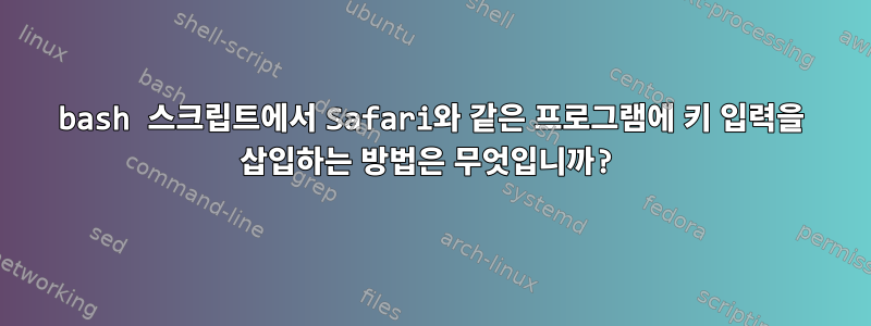 bash 스크립트에서 Safari와 같은 프로그램에 키 입력을 삽입하는 방법은 무엇입니까?