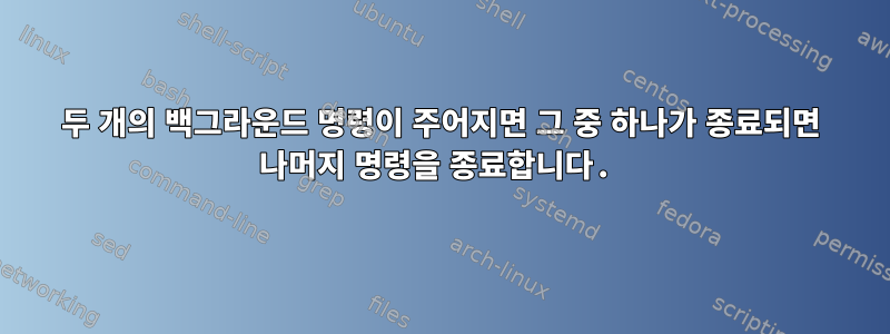 두 개의 백그라운드 명령이 주어지면 그 중 하나가 종료되면 나머지 명령을 종료합니다.