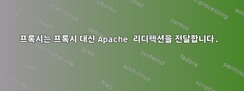 프록시는 프록시 대신 Apache 리디렉션을 전달합니다.