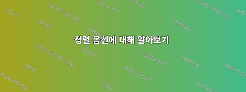 정렬 옵션에 대해 알아보기