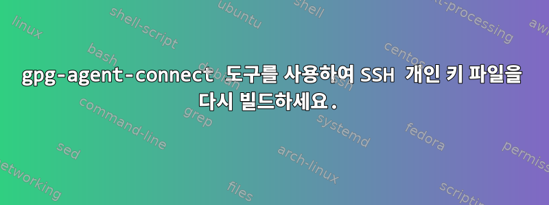 gpg-agent-connect 도구를 사용하여 SSH 개인 키 파일을 다시 빌드하세요.