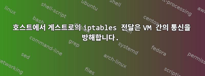 호스트에서 게스트로의 iptables 전달은 VM 간의 통신을 방해합니다.