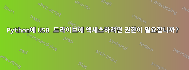 Python에 USB 드라이브에 액세스하려면 권한이 필요합니까?