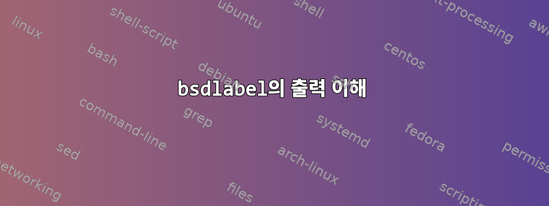 bsdlabel의 출력 이해