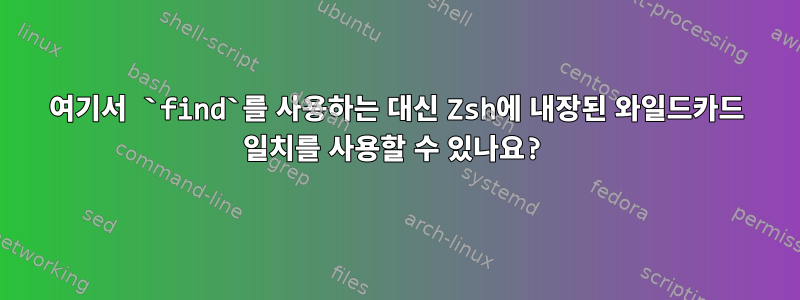 여기서 `find`를 사용하는 대신 Zsh에 내장된 와일드카드 일치를 사용할 수 있나요?