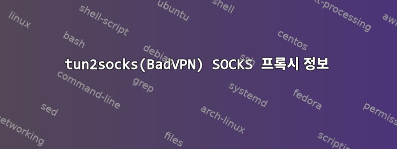 tun2socks(BadVPN) SOCKS 프록시 정보