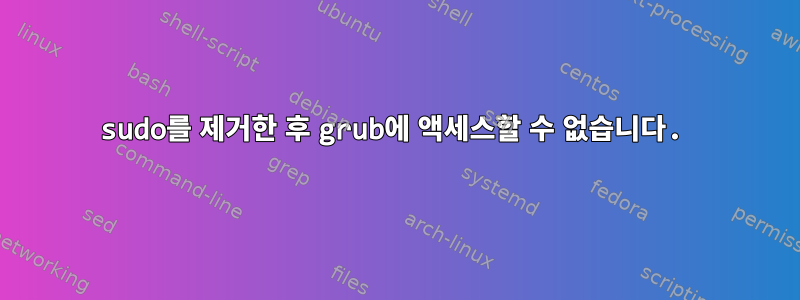 sudo를 제거한 후 grub에 액세스할 수 없습니다.