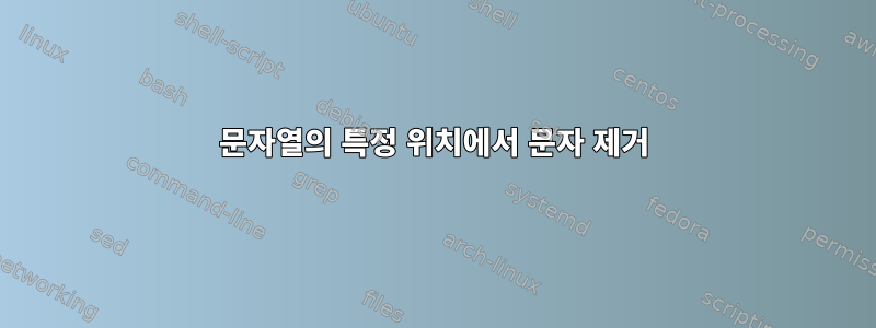 문자열의 특정 위치에서 문자 제거