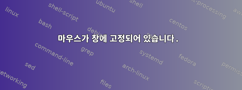 마우스가 창에 고정되어 있습니다.