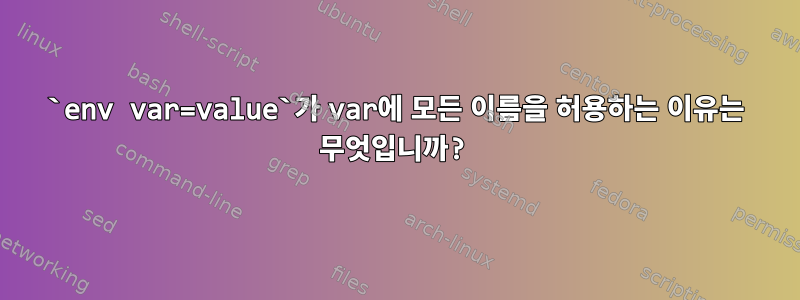 `env var=value`가 var에 모든 이름을 허용하는 이유는 무엇입니까?