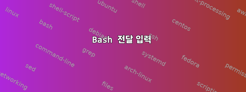 Bash 전달 입력