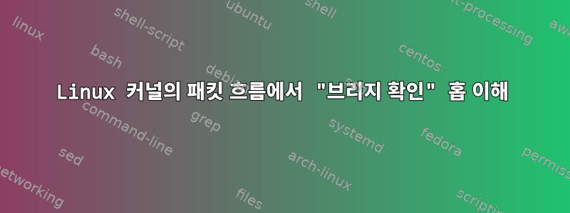 Linux 커널의 패킷 흐름에서 "브리지 확인" 홉 이해