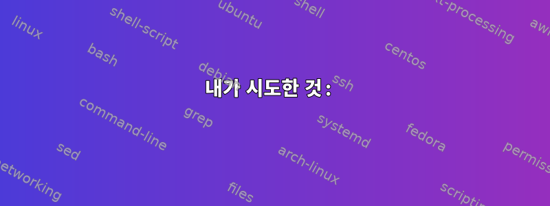 내가 시도한 것: