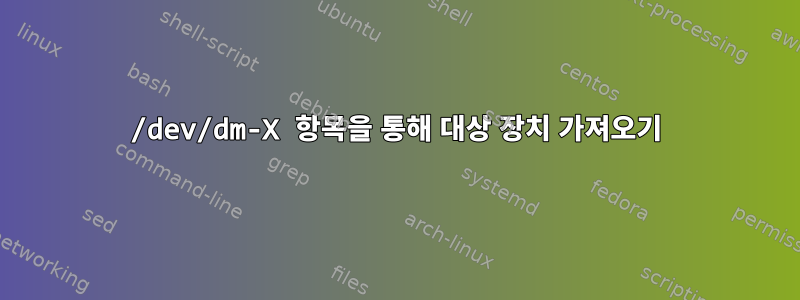 /dev/dm-X 항목을 통해 대상 장치 가져오기