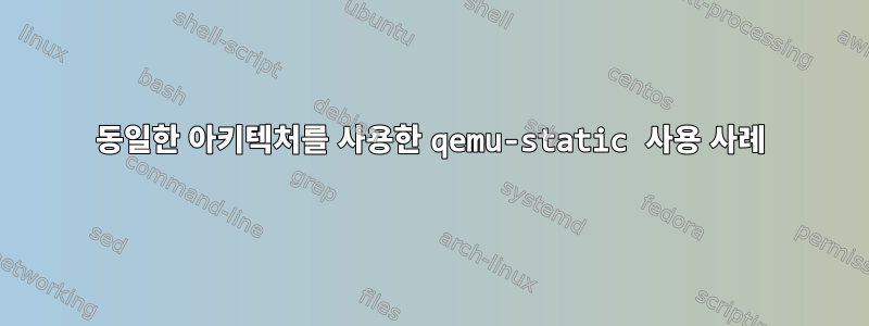 동일한 아키텍처를 사용한 qemu-static 사용 사례