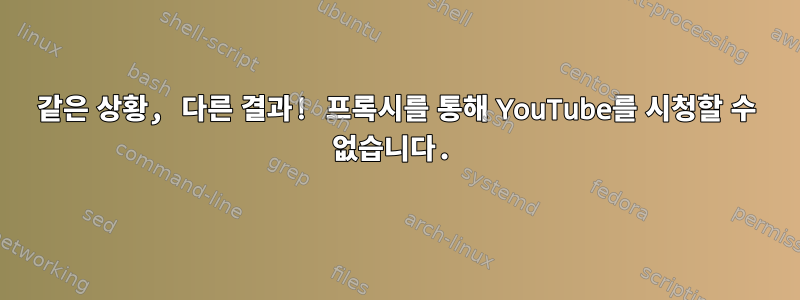 같은 상황, 다른 결과! 프록시를 통해 YouTube를 시청할 수 없습니다.