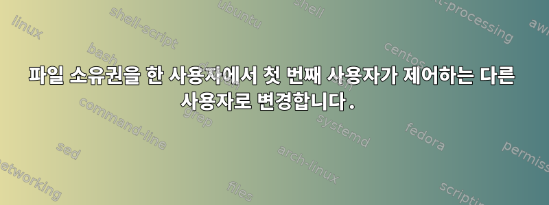 파일 소유권을 한 사용자에서 첫 번째 사용자가 제어하는 ​​다른 사용자로 변경합니다.