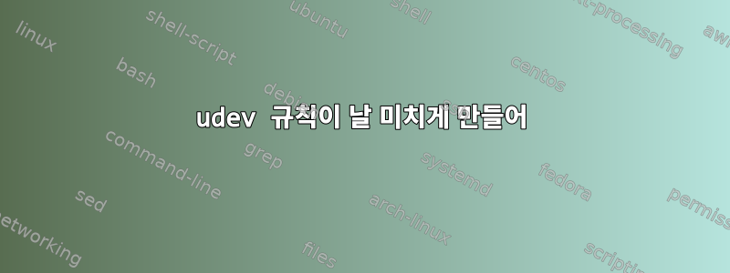 udev 규칙이 날 미치게 만들어