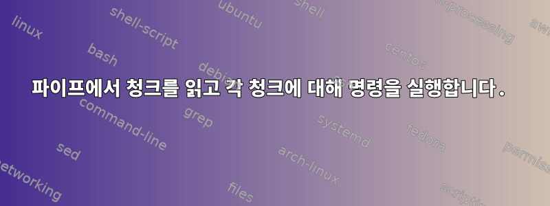 파이프에서 청크를 읽고 각 청크에 대해 명령을 실행합니다.