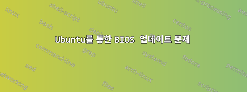 Ubuntu를 통한 BIOS 업데이트 문제