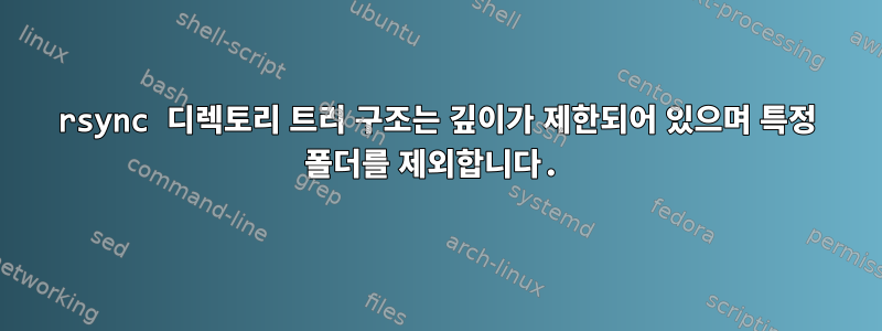 rsync 디렉토리 트리 구조는 깊이가 제한되어 있으며 특정 폴더를 제외합니다.