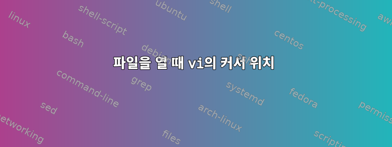 파일을 열 때 vi의 커서 위치