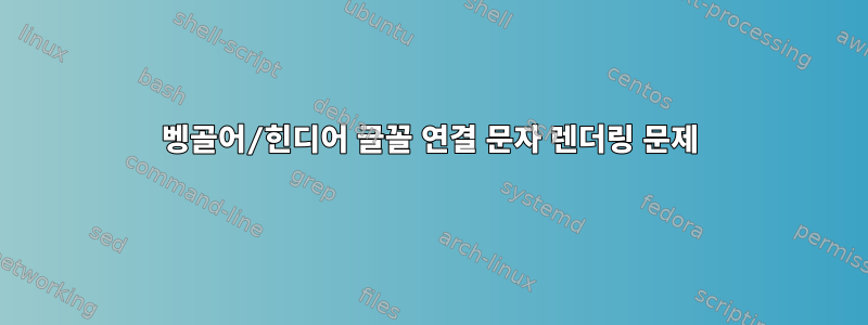 벵골어/힌디어 글꼴 연결 문자 렌더링 문제