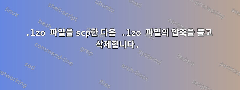 .lzo 파일을 scp한 다음 .lzo 파일의 압축을 풀고 삭제합니다.