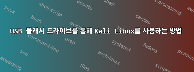 USB 플래시 드라이브를 통해 Kali Linux를 사용하는 방법