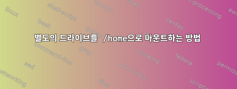 별도의 드라이브를 /home으로 마운트하는 방법